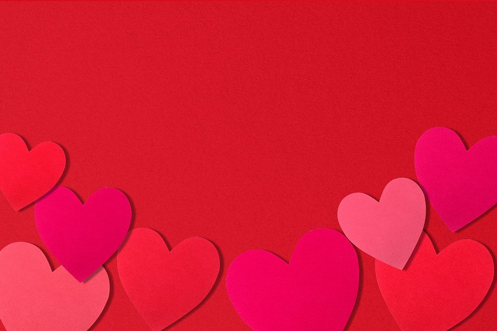 Heart border red background