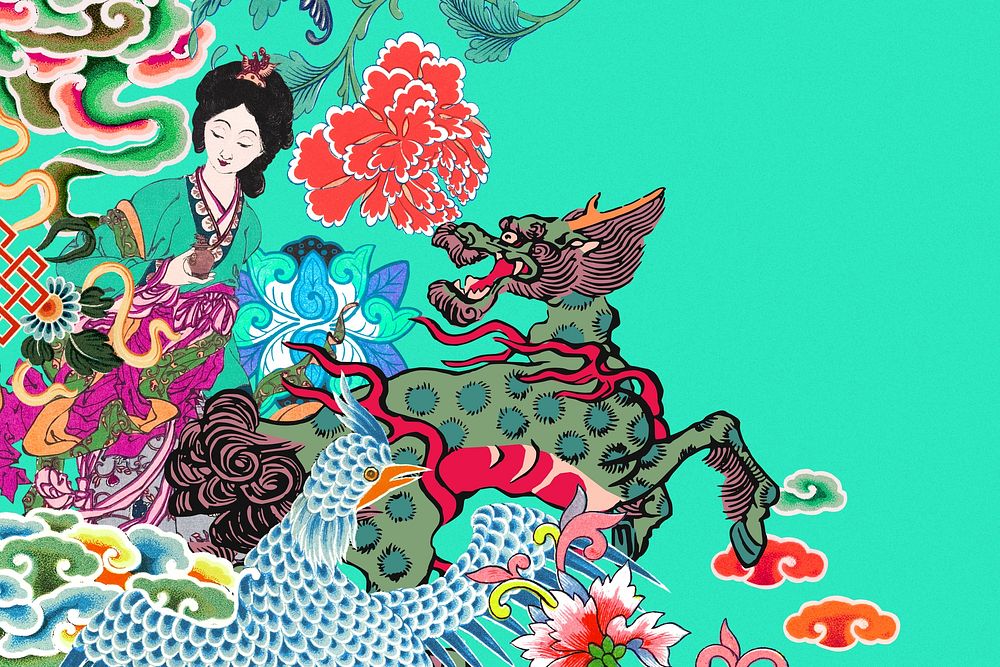 Chinese dragon year illustration