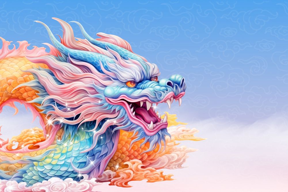 Chinese dragon year illustration
