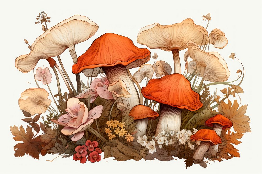 Mushrooms fungus agaric plant. AI generated Image by rawpixel.