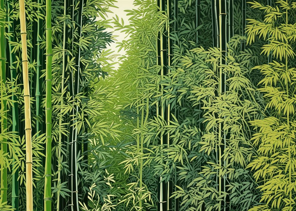Bamboo forrest vegetation nature plant. AI generated Image by rawpixel.