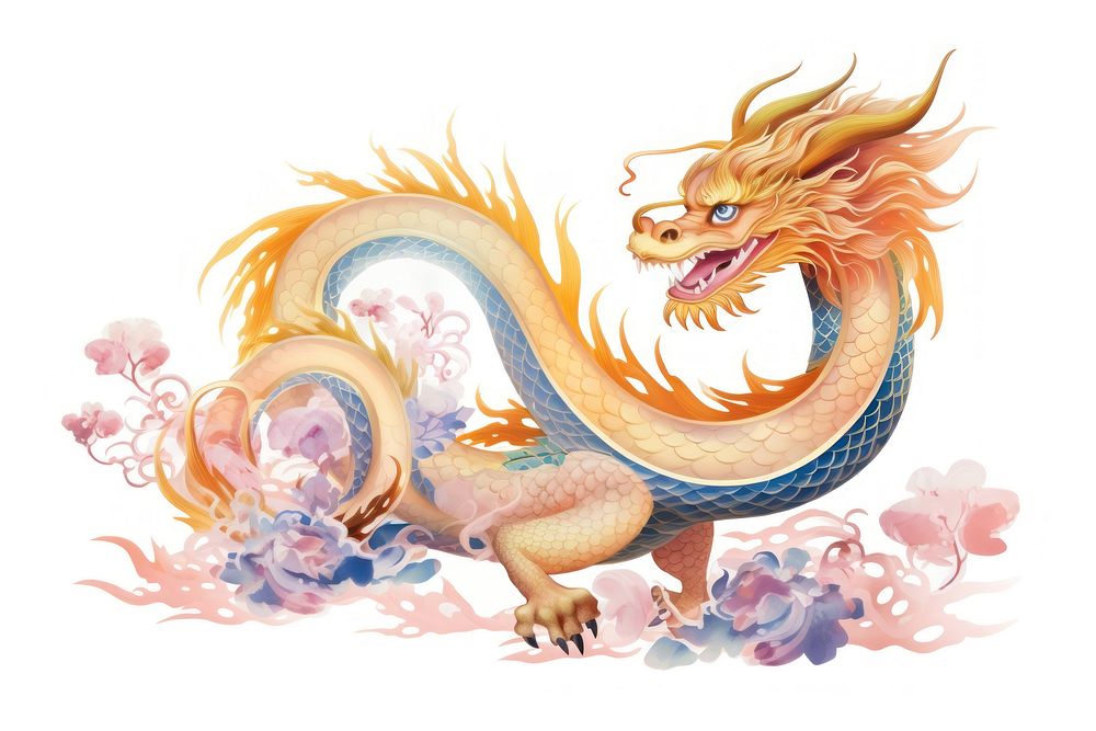 Chinese dragon representation creativity painted. AI generated Image by rawpixel.
