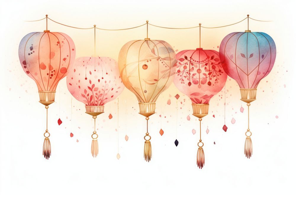Chinese lantern balloon art transportation. AI generated Image by rawpixel.