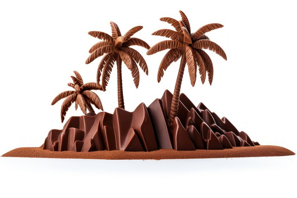 Beach with palm tree chocolate nature plant. AI generated Image by rawpixel.