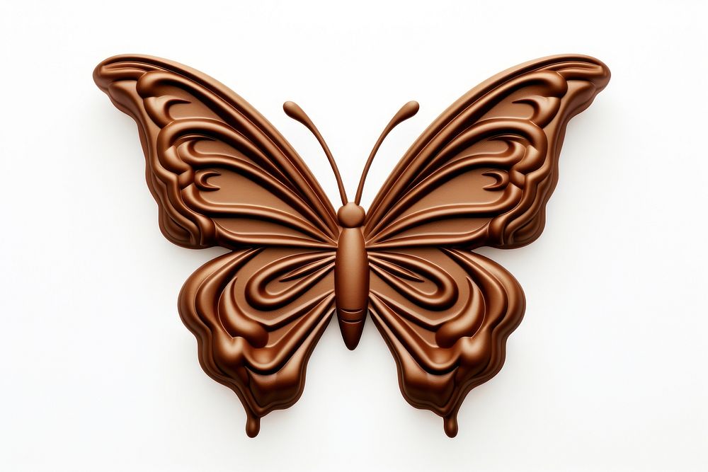 Butterfly chocolate white background confectionery. AI generated Image by rawpixel.