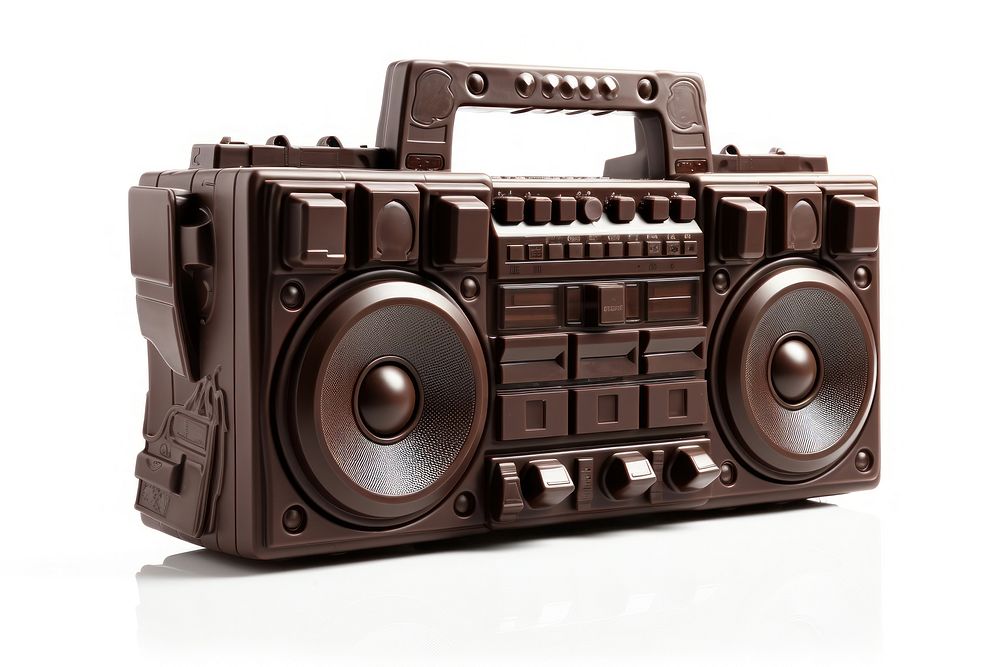 Ghetto blaster stereo white background electronics. AI generated Image by rawpixel.
