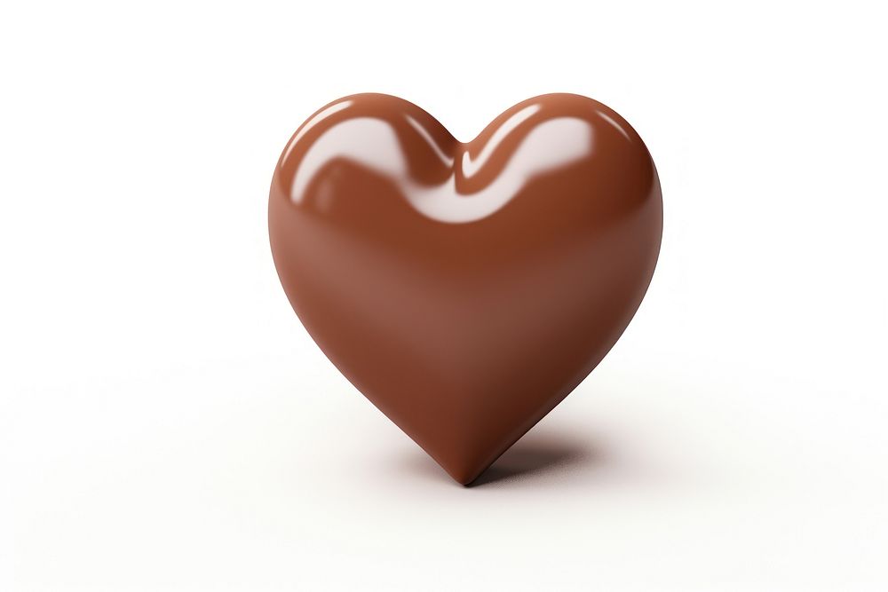 Heart chocolate food white background. AI generated Image by rawpixel.