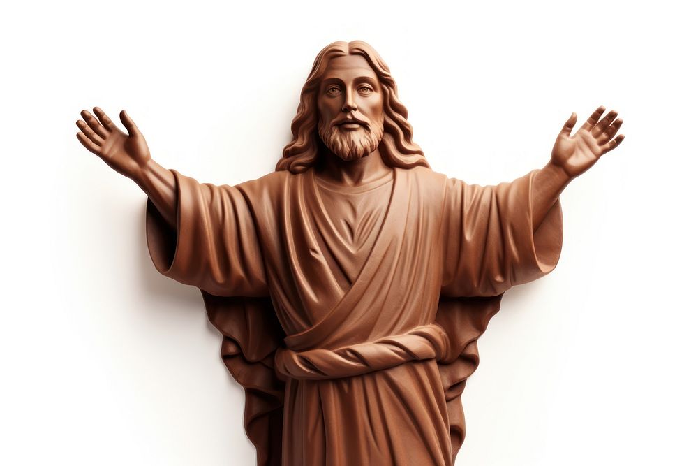 Jesus sculpture statue white background. AI generated Image by rawpixel.