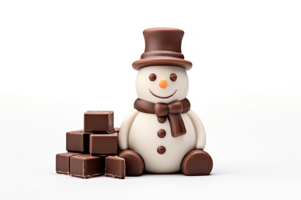 Snowman chocolate dessert winter. AI generated Image by rawpixel.