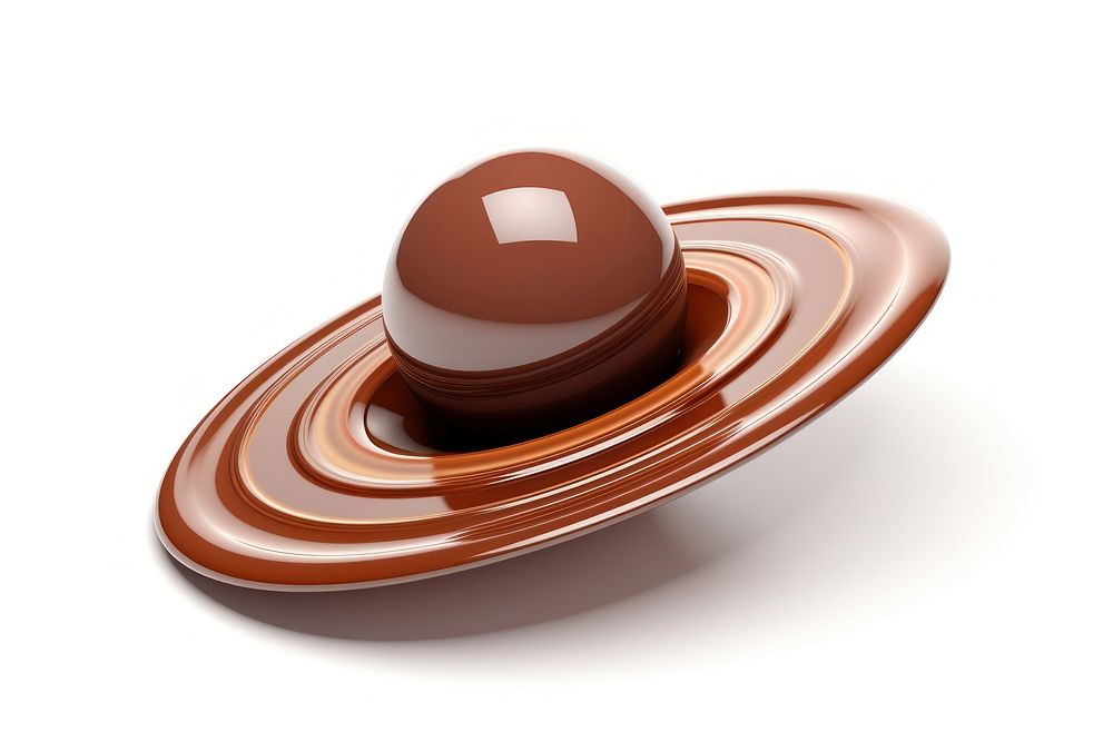 Saturn chocolate food white background. AI generated Image by rawpixel.
