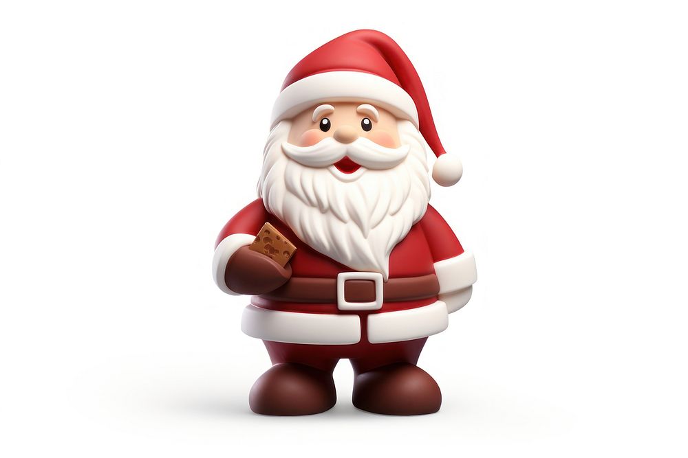 Santa figurine white background representation. AI generated Image by rawpixel.