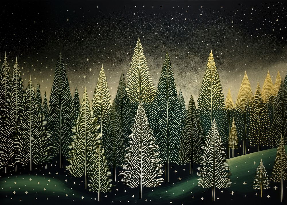 Chrsitmas trees christmas outdoors nature. AI generated Image by rawpixel.