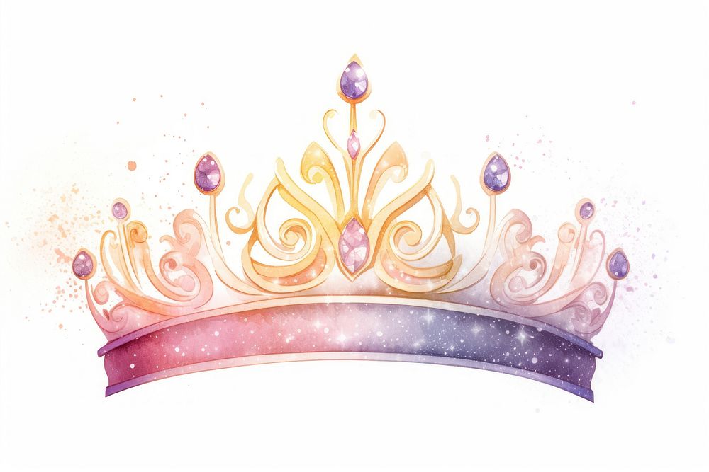 Crown tiara gold white background. AI generated Image by rawpixel.