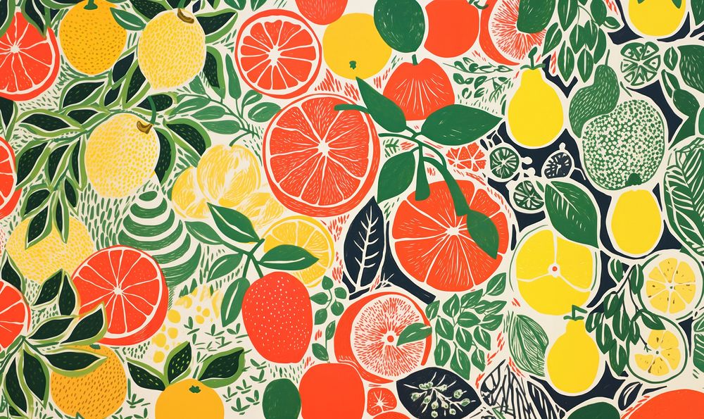 Fruit grapefruit pattern plant. AI generated Image by rawpixel.