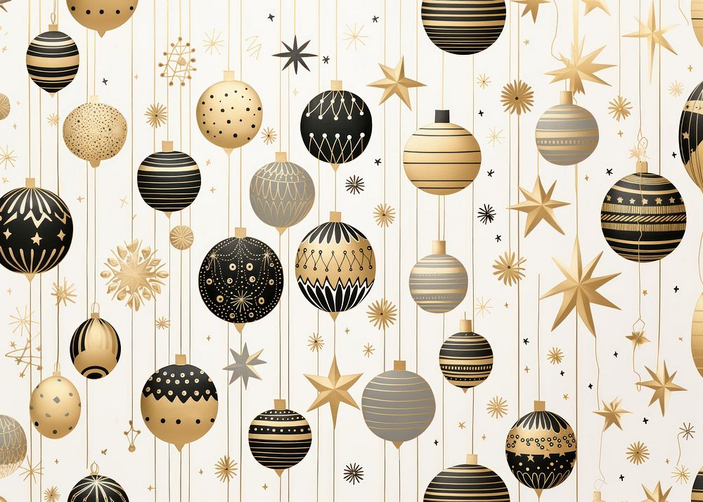 Gold and silver christmas baubles pattern celebration backgrounds. AI generated Image by rawpixel.