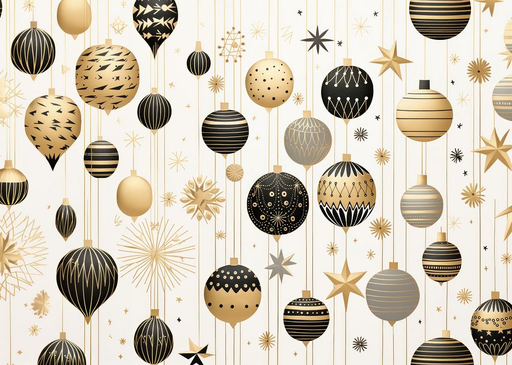 Gold and silver christmas baubles pattern celebration backgrounds. 