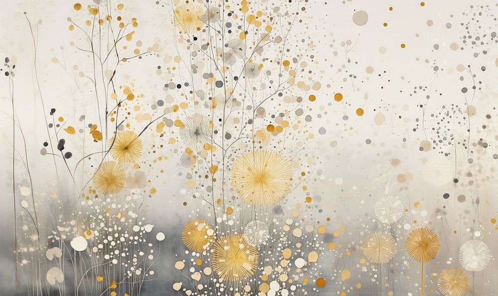 Gold and silver confetti abstract nature flower. AI generated Image by rawpixel.