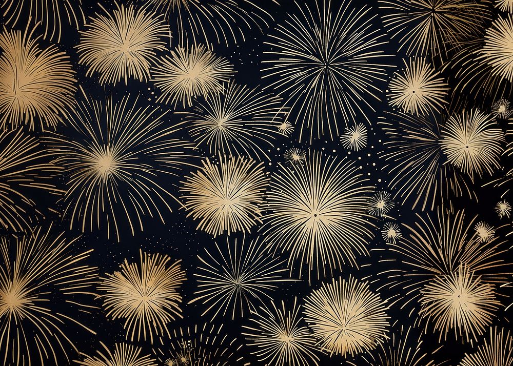 Gold and silver fireworks abstract celebration backgrounds. 