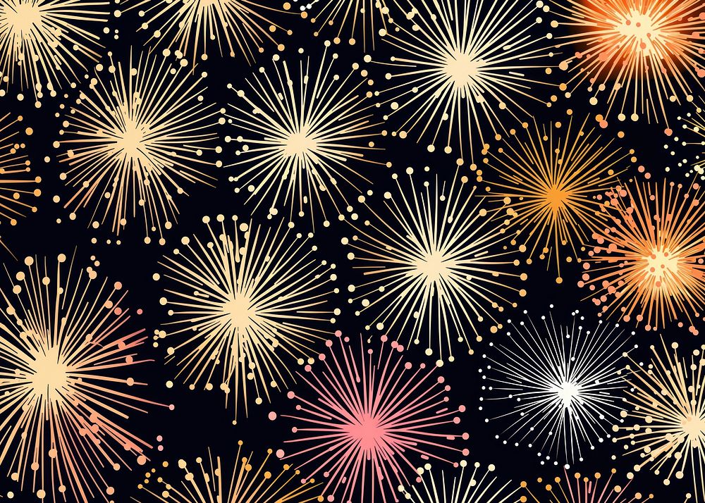 Gold silver pink champagne glasses fireworks pattern abstract nature night. AI generated Image by rawpixel.