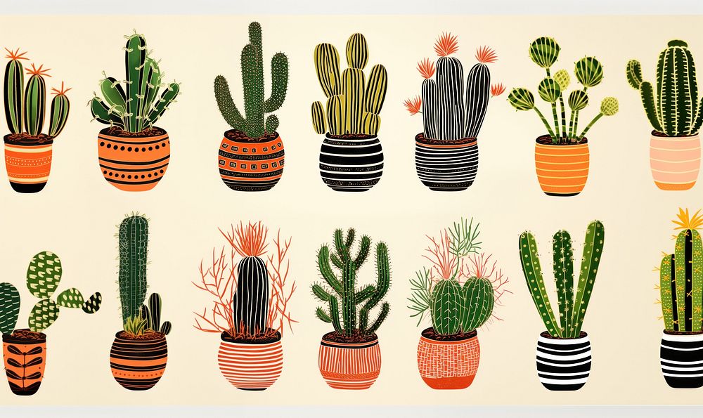 Group fo cactus plant arrangement creativity. AI generated Image by rawpixel.