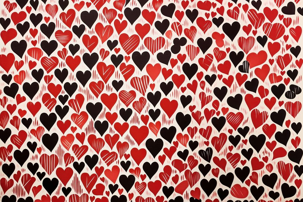 Hearts abstract pattern line. AI generated Image by rawpixel.
