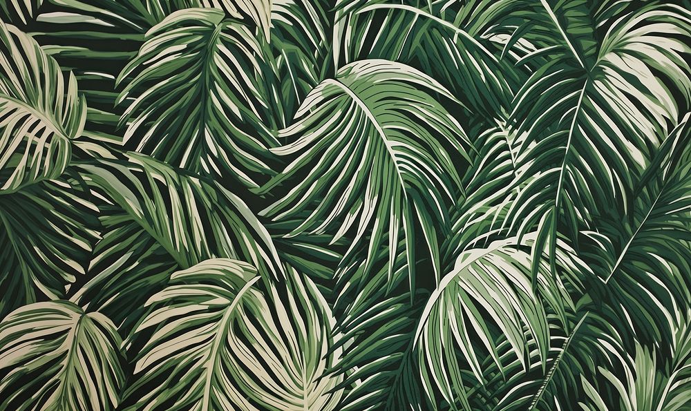 Palm leafs nature outdoors plant. AI generated Image by rawpixel.