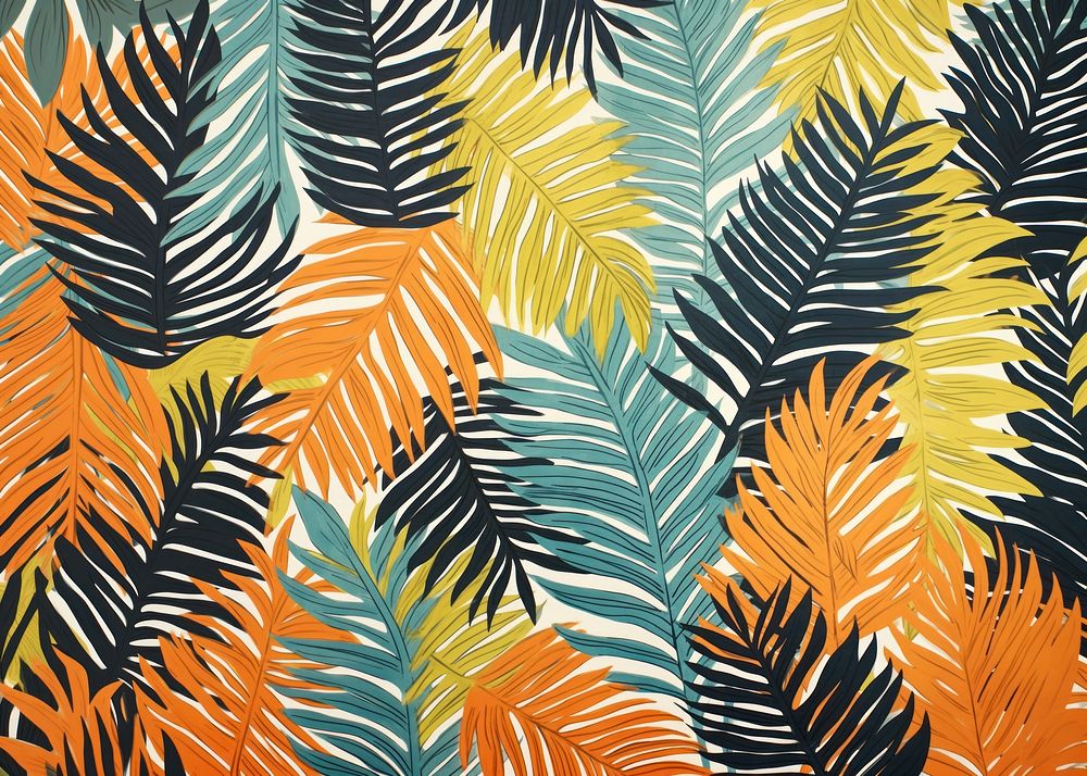 Palm leafs pattern nature art. AI generated Image by rawpixel.