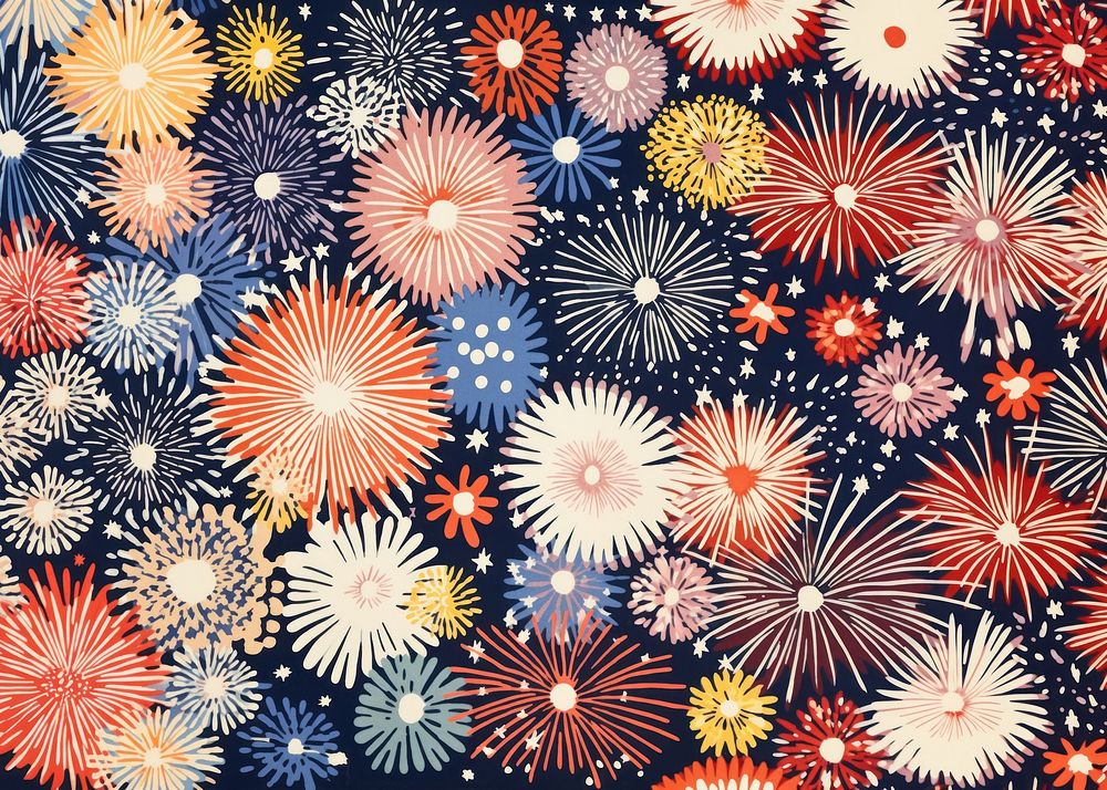 Pastel fireworks abstract pattern arrangement. AI generated Image by rawpixel.