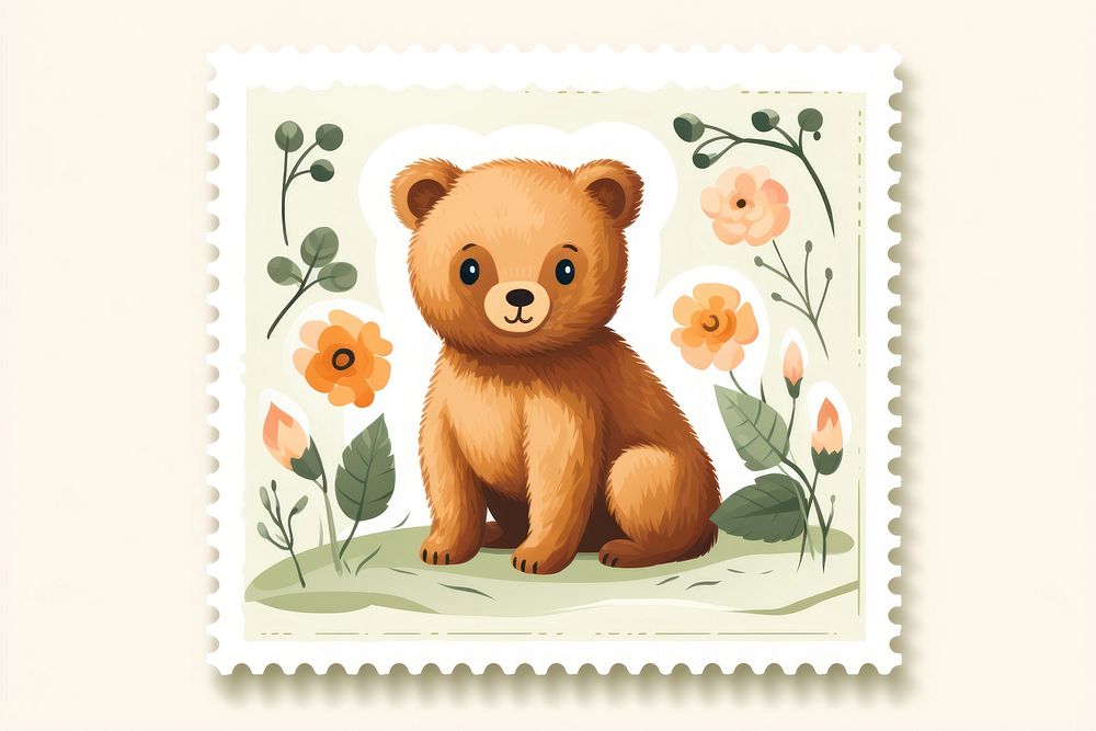 Cute bear illustration mammal animal representation. AI generated Image by rawpixel.