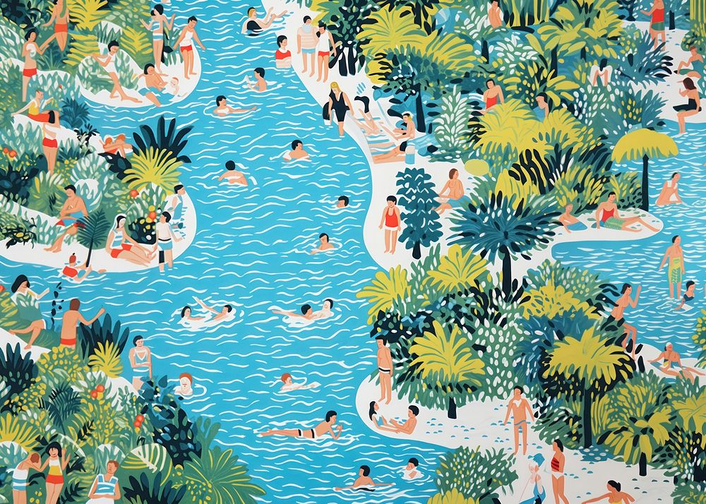 Pool party close up outdoors nature plant. AI generated Image by rawpixel.