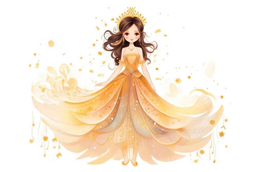 Princess angel gold celebration. AI generated Image by rawpixel.