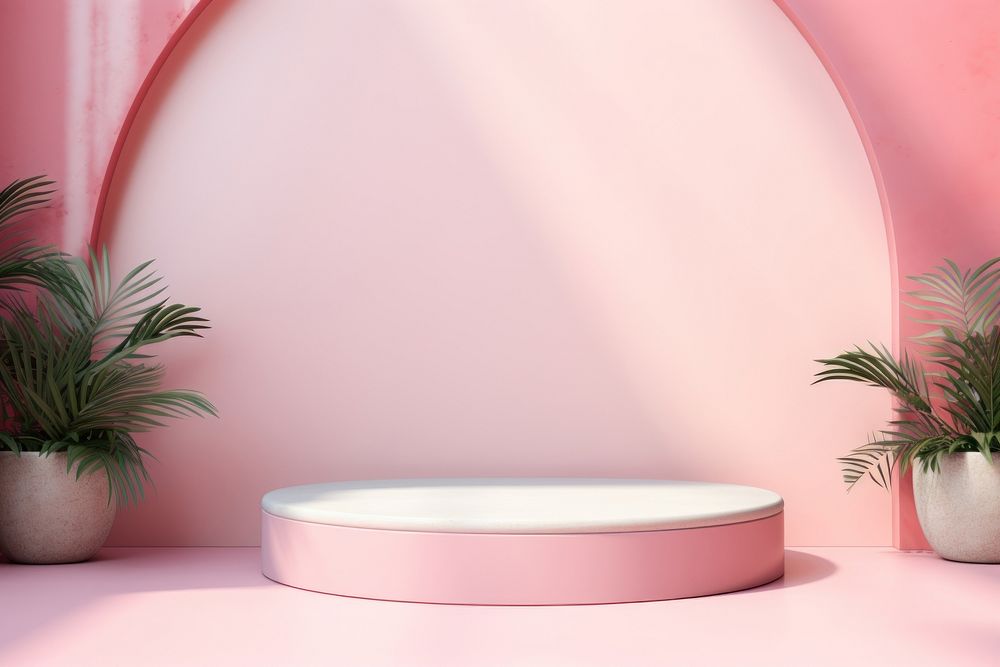 Pink wall plant decoration bathing. AI generated Image by rawpixel.