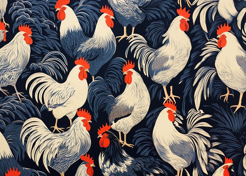 Roosters chicken poultry animal. 