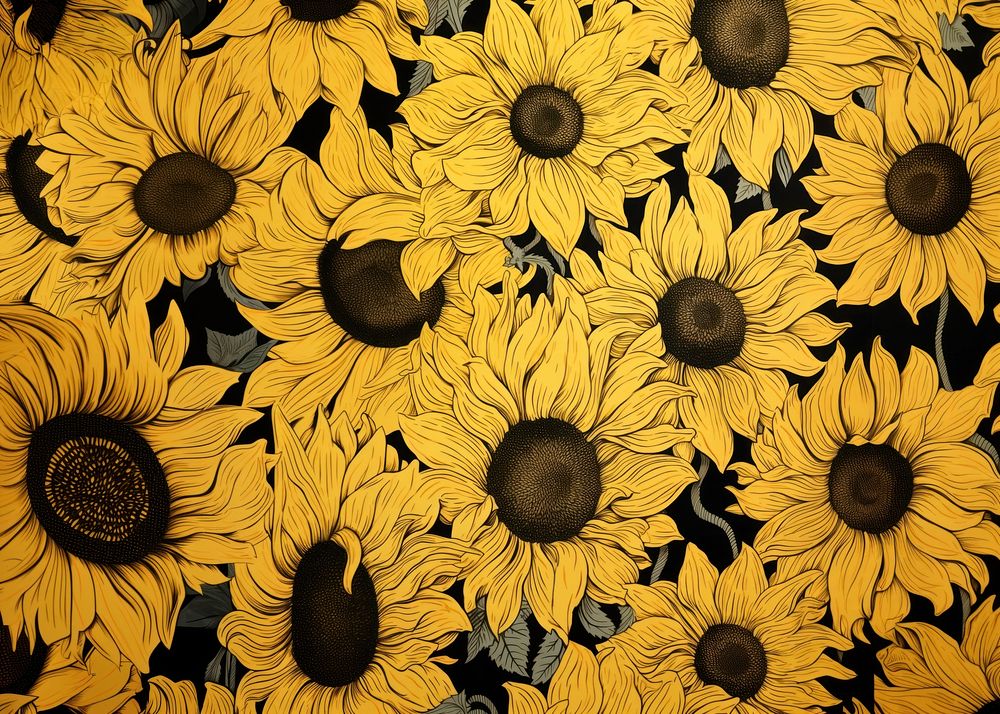Sunflower field nature petal plant. AI generated Image by rawpixel.