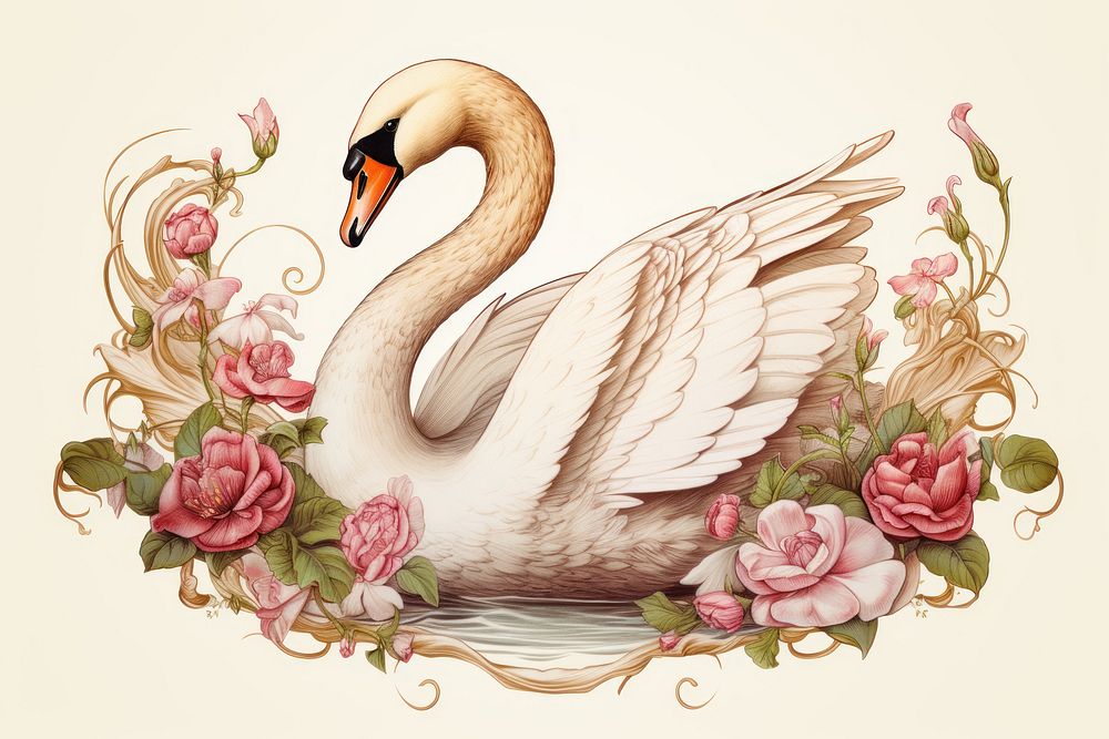 Swan animal bird creativity. AI generated Image by rawpixel.