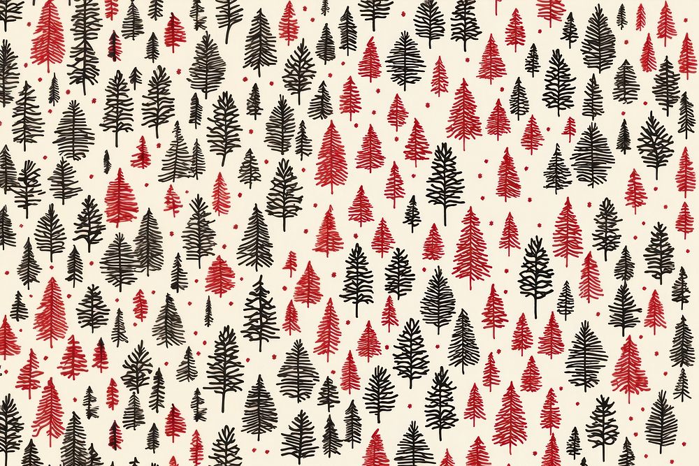 Santa pattern many nature line backgrounds. AI generated Image by rawpixel.