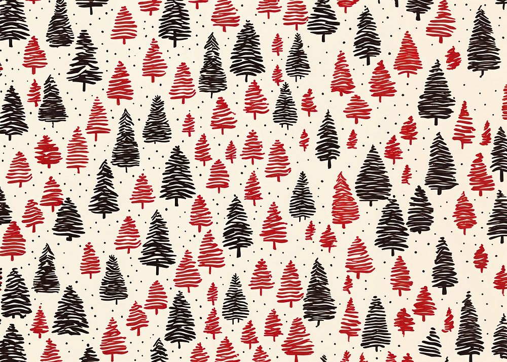 Santa pattern many nature line backgrounds. AI generated Image by rawpixel.