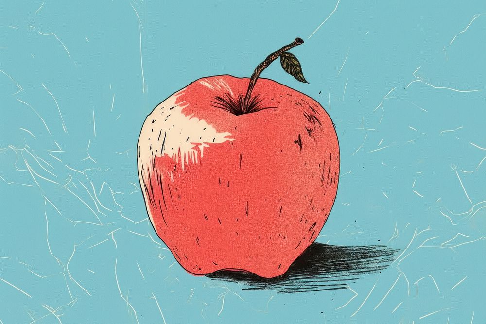 Apple with a bug fruit plant food. AI generated Image by rawpixel.