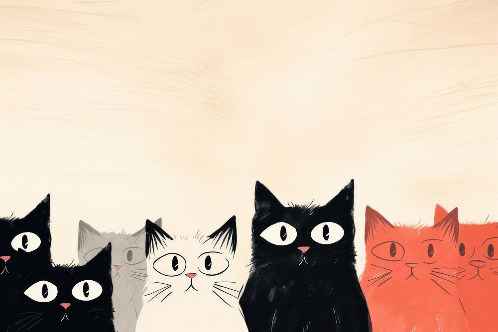 Group of cats animal mammal pet. AI generated Image by rawpixel.