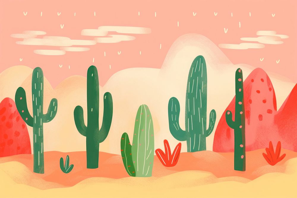 Group of cactus backgrounds plant tranquility. AI generated Image by rawpixel.