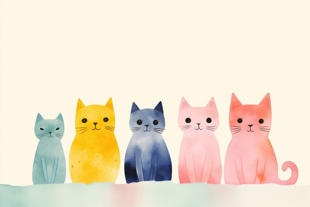 Group of cats mammal animal cute. AI generated Image by rawpixel.