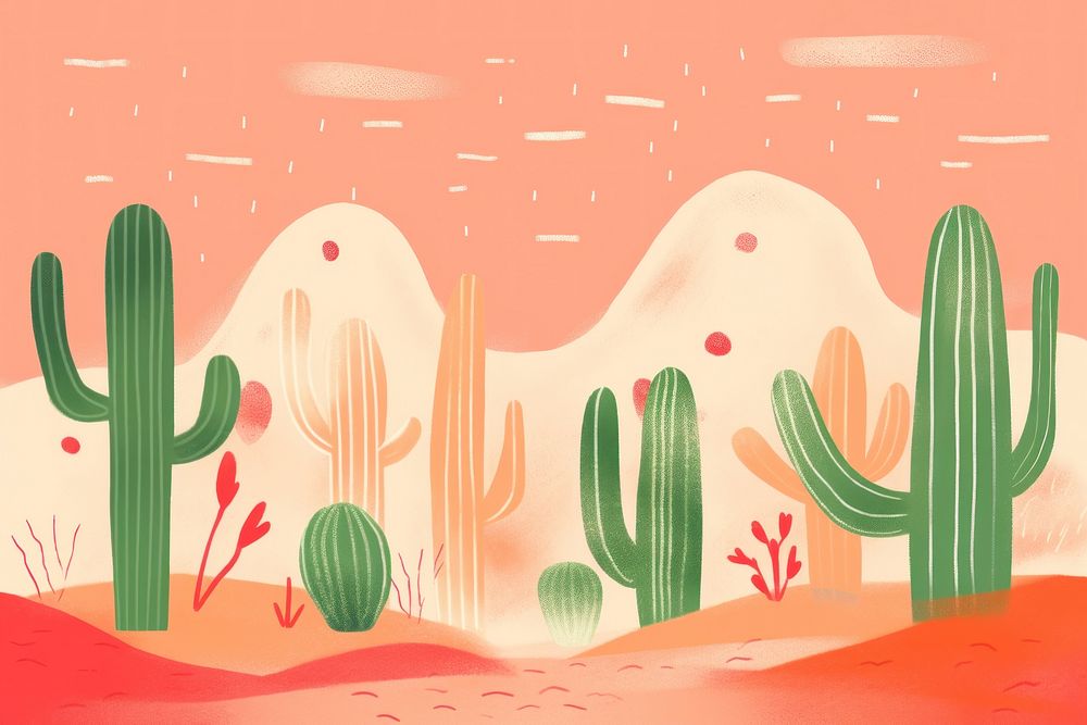 Group of cactus plant creativity semi-arid. AI generated Image by rawpixel.