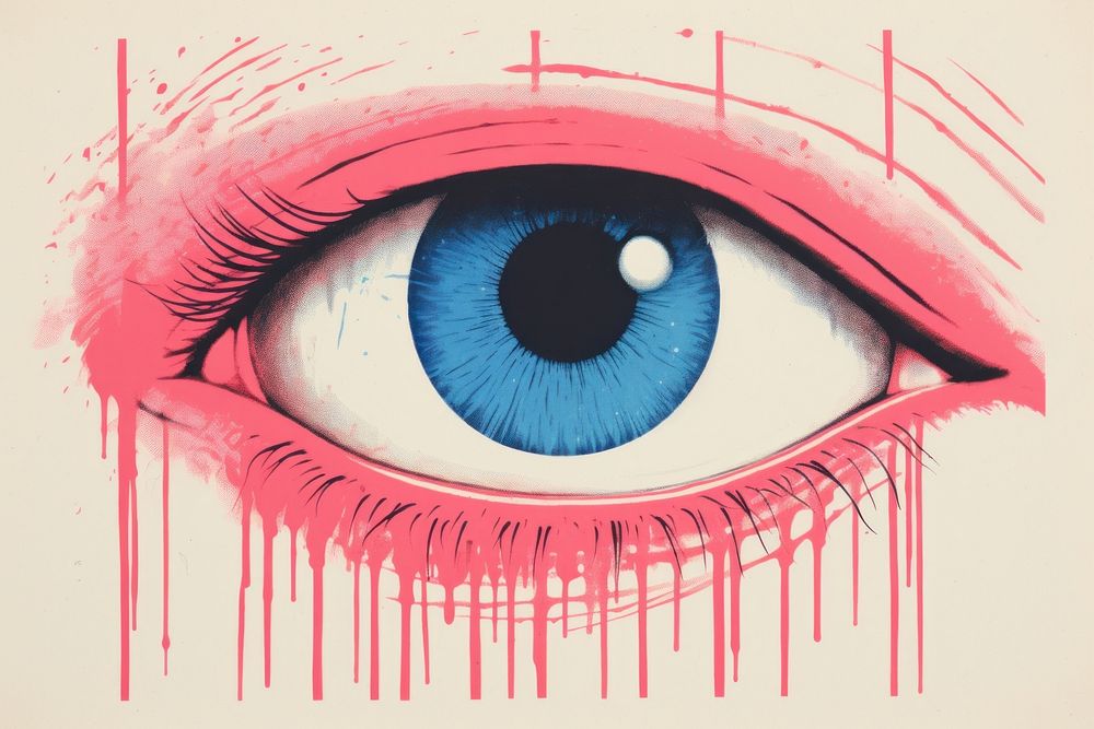 Sclose up of an eye art painting drawing. AI generated Image by rawpixel.