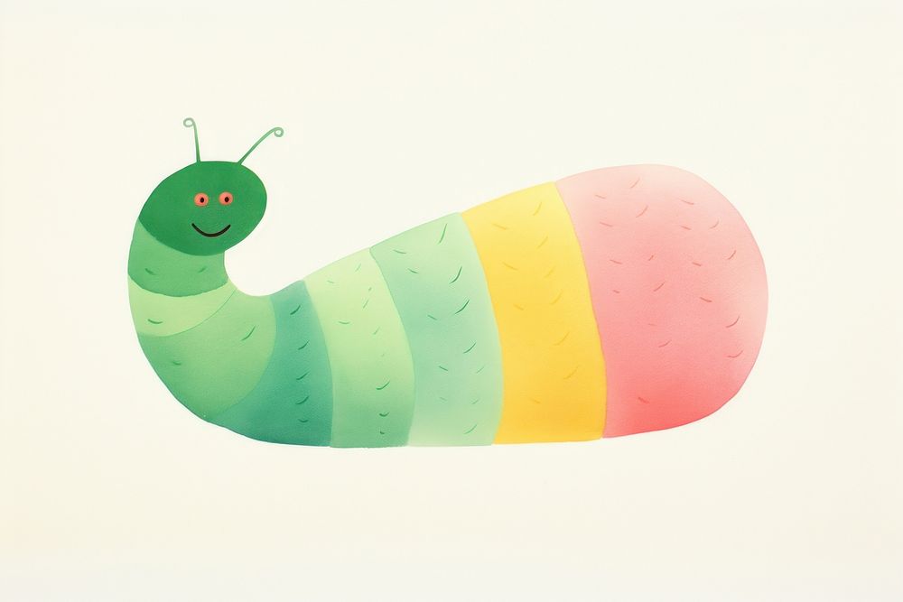 Caterpillar animal art creativity. AI generated Image by rawpixel.