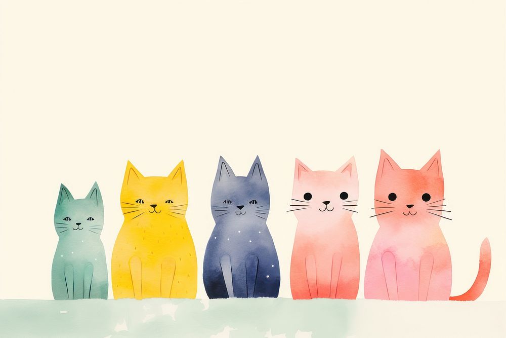 Group of cats mammal animal pet. AI generated Image by rawpixel.