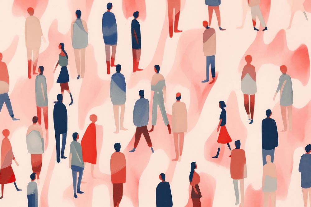 Group of people backgrounds abstract walking. AI generated Image by rawpixel.