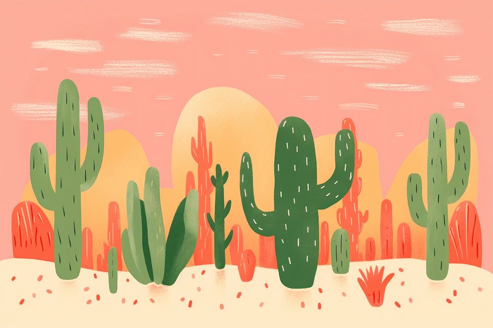 Group of cactus backgrounds plant tranquility. AI generated Image by rawpixel.