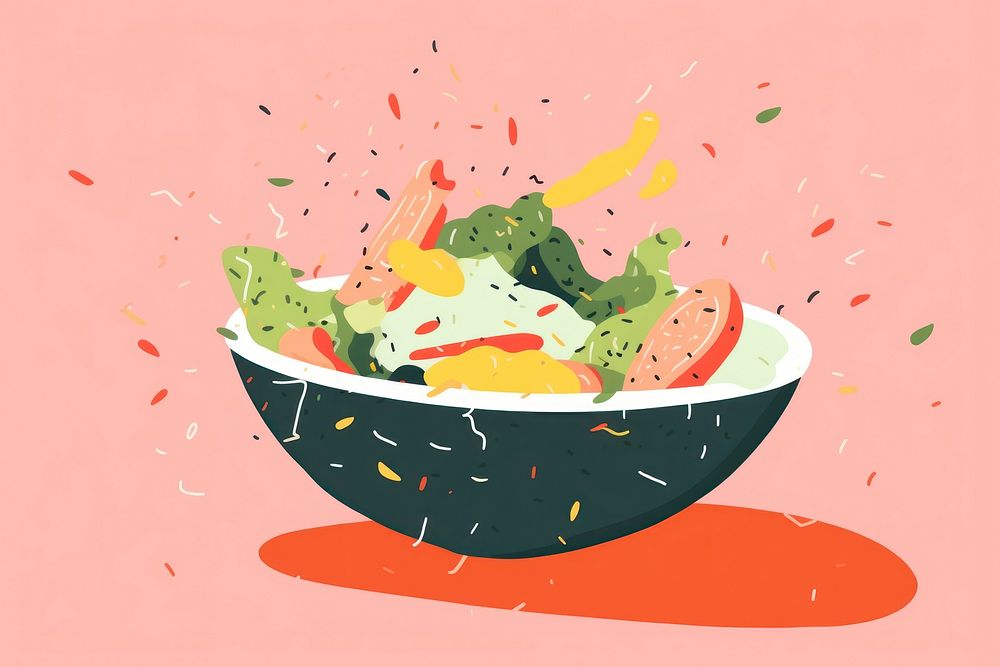 Salad bowl food vegetable freshness. AI generated Image by rawpixel.