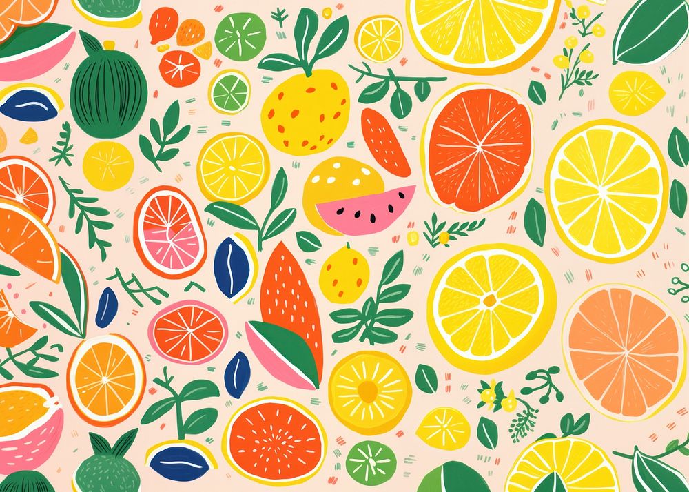 Tropical fruit pattern plant food. AI generated Image by rawpixel.