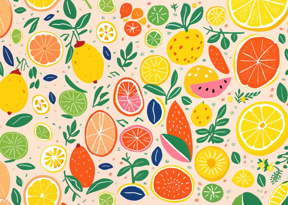 Tropical fruit pattern plant food. AI generated Image by rawpixel.